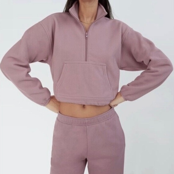 Aritzia TNA Polar Half Zip Crop Pullover Women’s Size Small - Picture 1 of 6